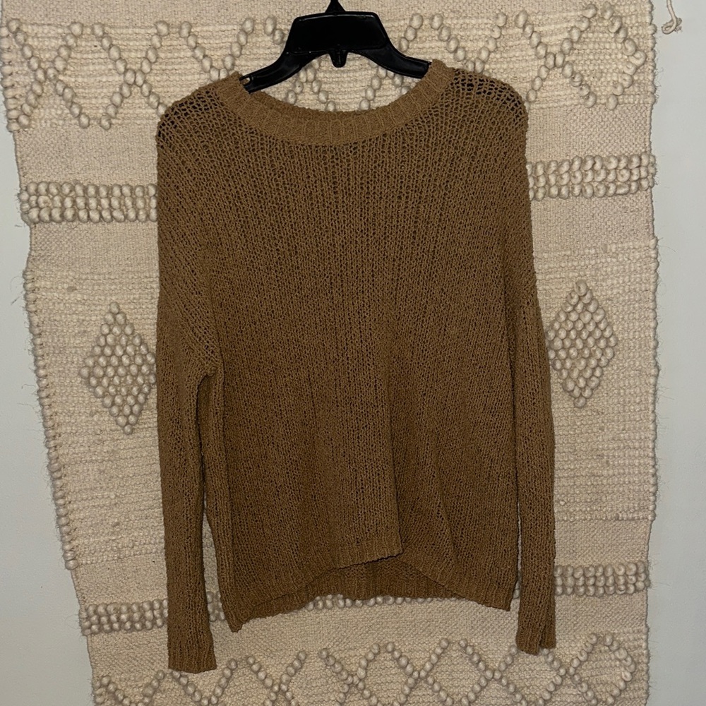 Aerie Warm Brown Crew Neck Sweater